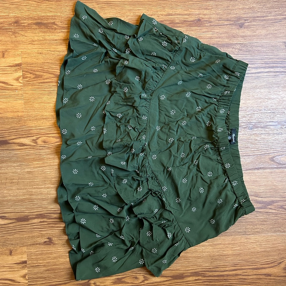 Green madewell floral mini skirt